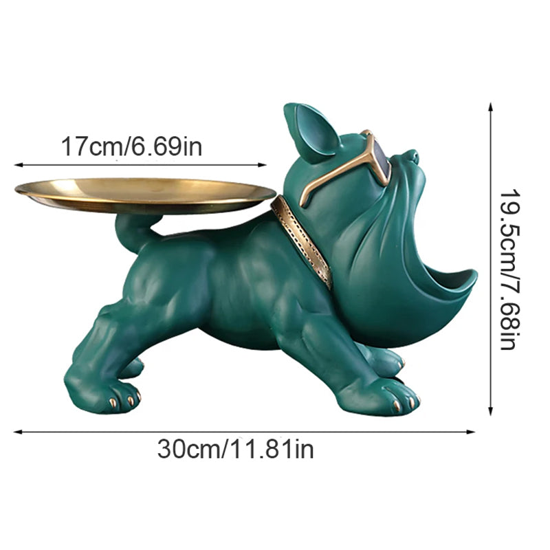 Resin Bulldog Storage Box - 30cm Dog Figurine Home Decor