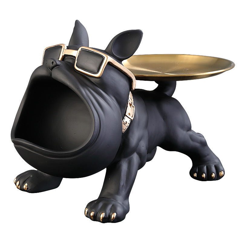 Resin Bulldog Storage Box - 30cm Dog Figurine Home Decor