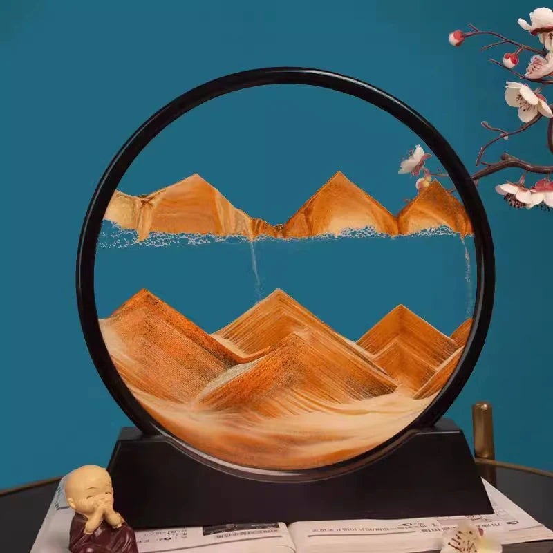3D Quicksand Art Picture - Dynamic Sandscape Home Decor