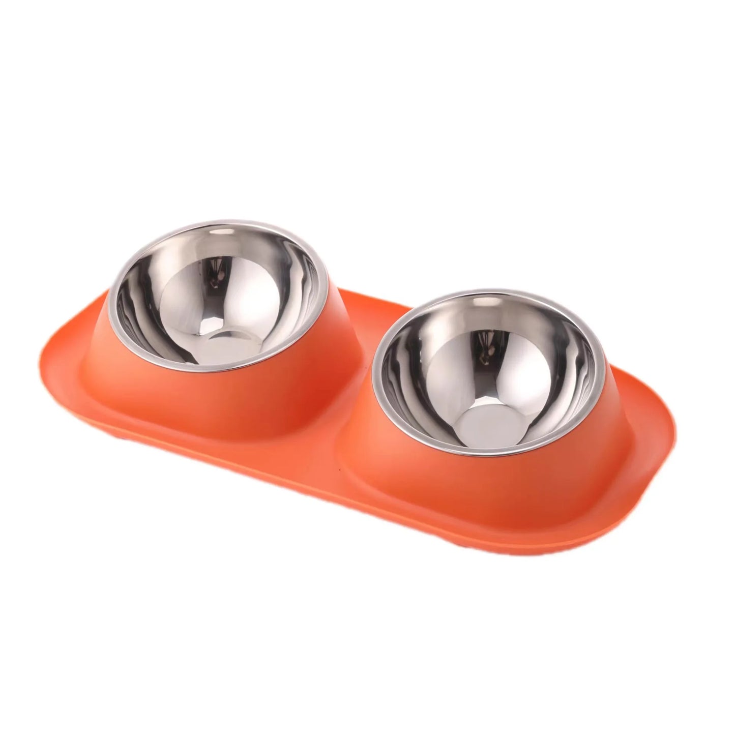 Non-Slip Stainless Steel Pet Bowl - Double Cat Dog Feeder