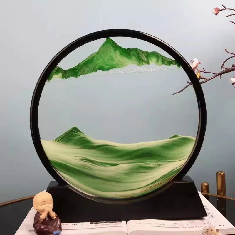 3D Quicksand Art Picture - Dynamic Sandscape Home Decor