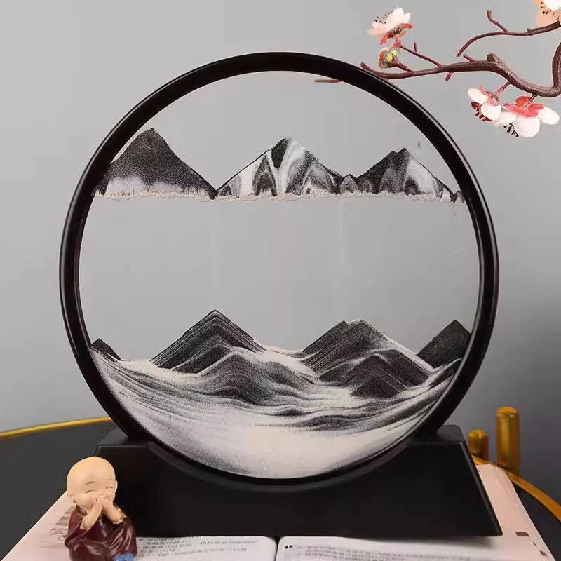 3D Quicksand Art Picture - Dynamic Sandscape Home Decor