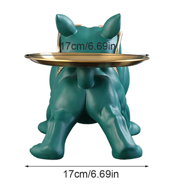 Resin Bulldog Storage Box - 30cm Dog Figurine Home Decor