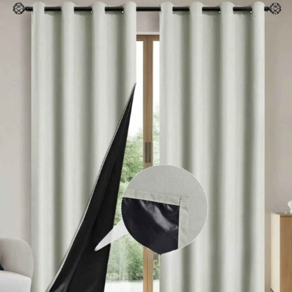 Blackout Curtains- Khaki Curtain 132x241CM -2pcs - 100% UV Block, Bedroom & Living Room