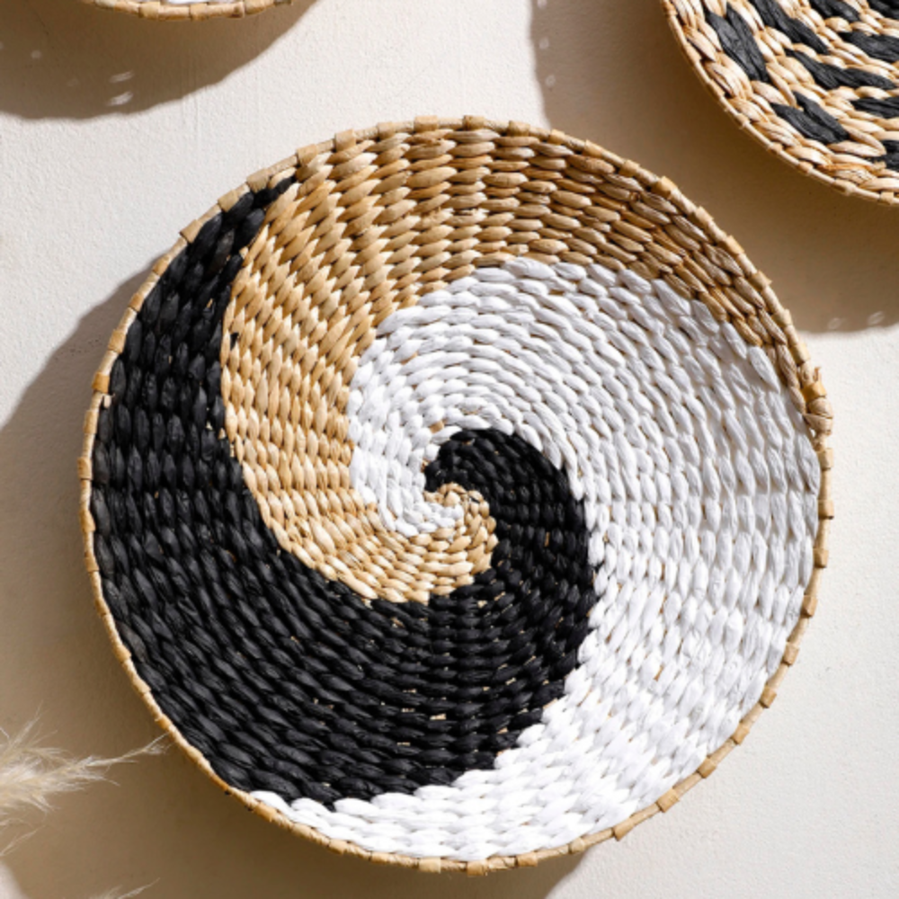 Seagrass Wall Basket -6pc Boho Decor - Handmade Natural Art