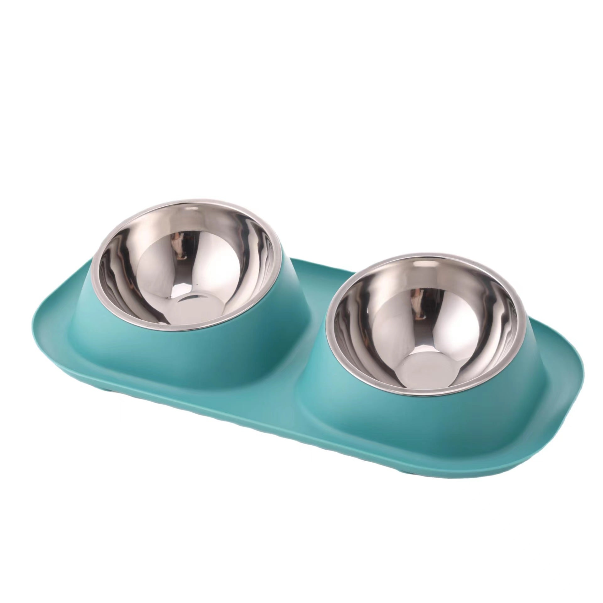 Non-Slip Stainless Steel Pet Bowl - Double Cat Dog Feeder